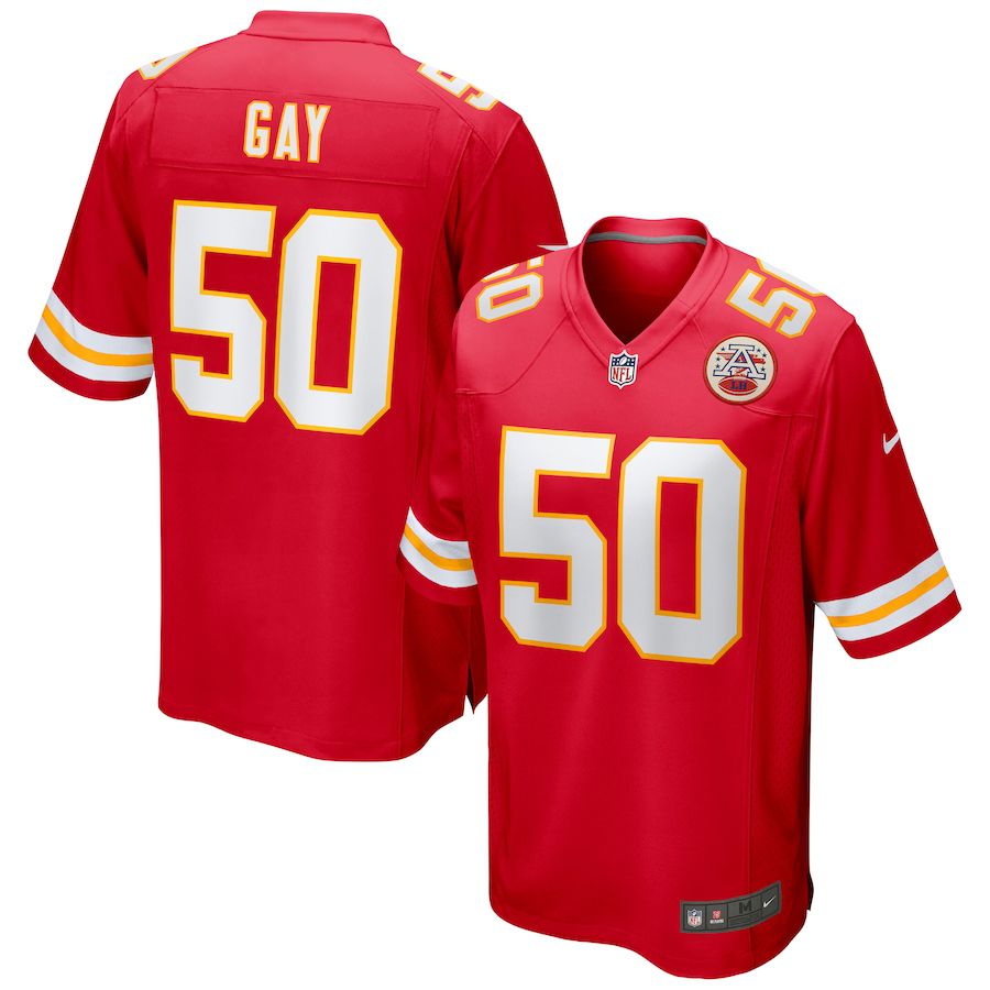 Men Kansas City Chiefs 50 Willie Gay Nike Red Game NFL Jersey